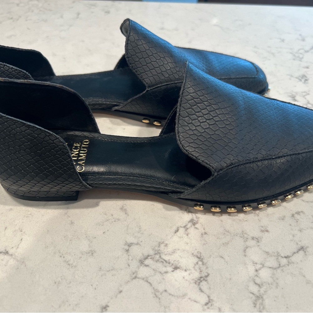 Vince Camuto Black Textured Women's Shoes